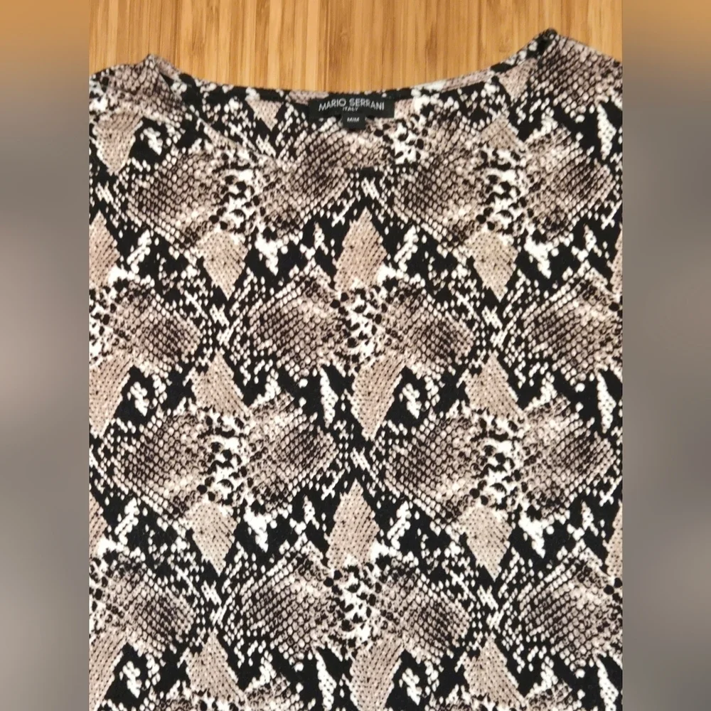 Mario Serrani Snake Print Long Sleeve Top